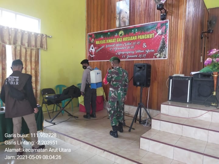 3 Pilar Lakukan Penyemprotan Di Gereja Hosiana