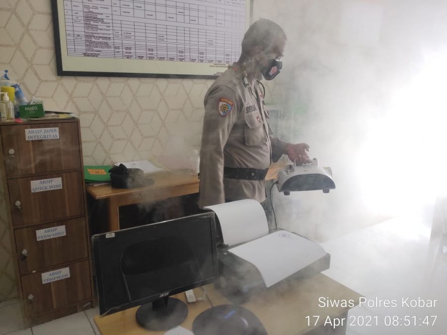 Cegah Virus Covid19, Laksanakan Penyemprotan Fogging Disinfektan di Ruangan Kerja.