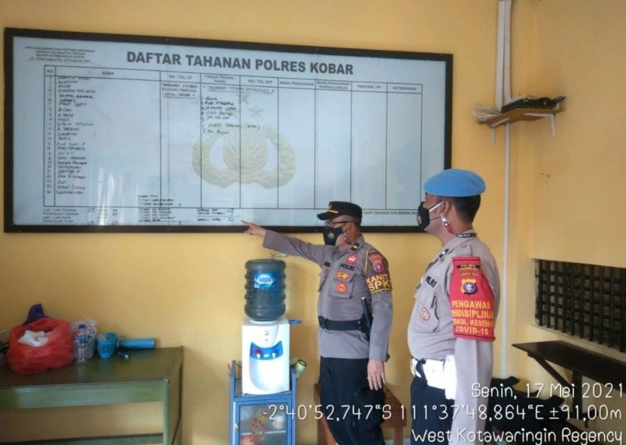 cek dan kontrol ruang tahanan Polres Kobar, pastikan ruang