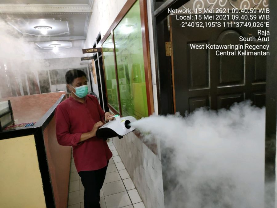 Desinfektan, Cara Satintelkam Polres Kobar memutus rantai penyebaran