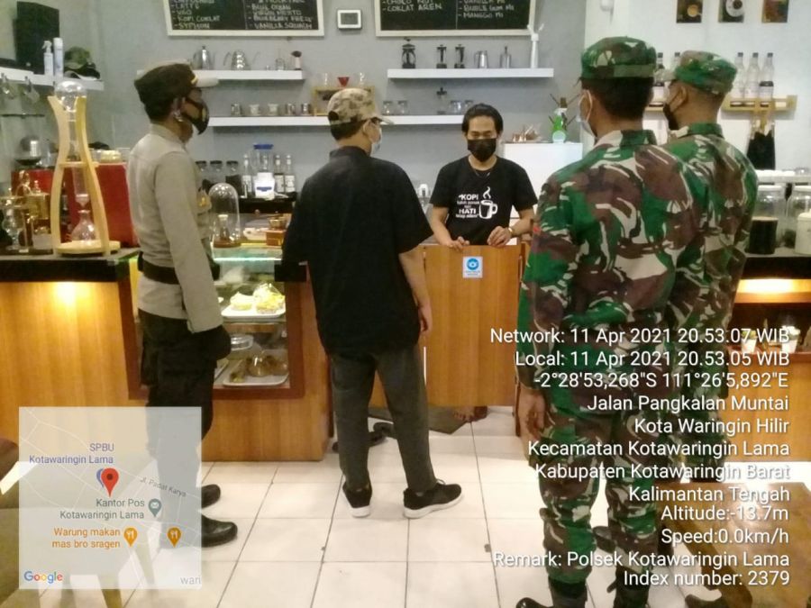Gabungan 3 Pilar Kecamatan Kotawaringin Lama Himbau Warga Patuhi  Prokes