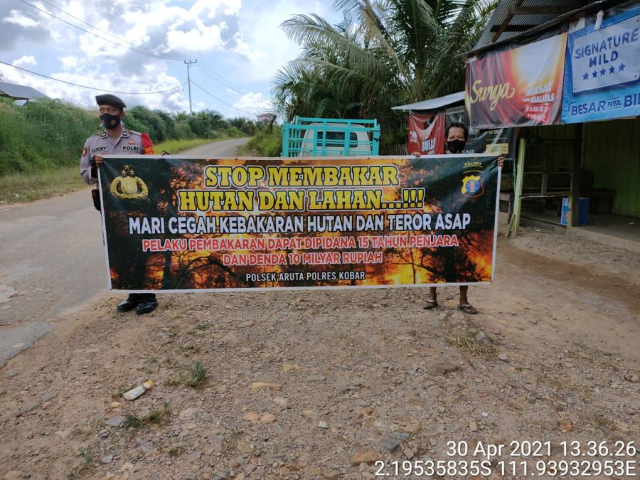 imbauan Larangan karhutla di Kel. Pangkut, Kec. Arut Utara