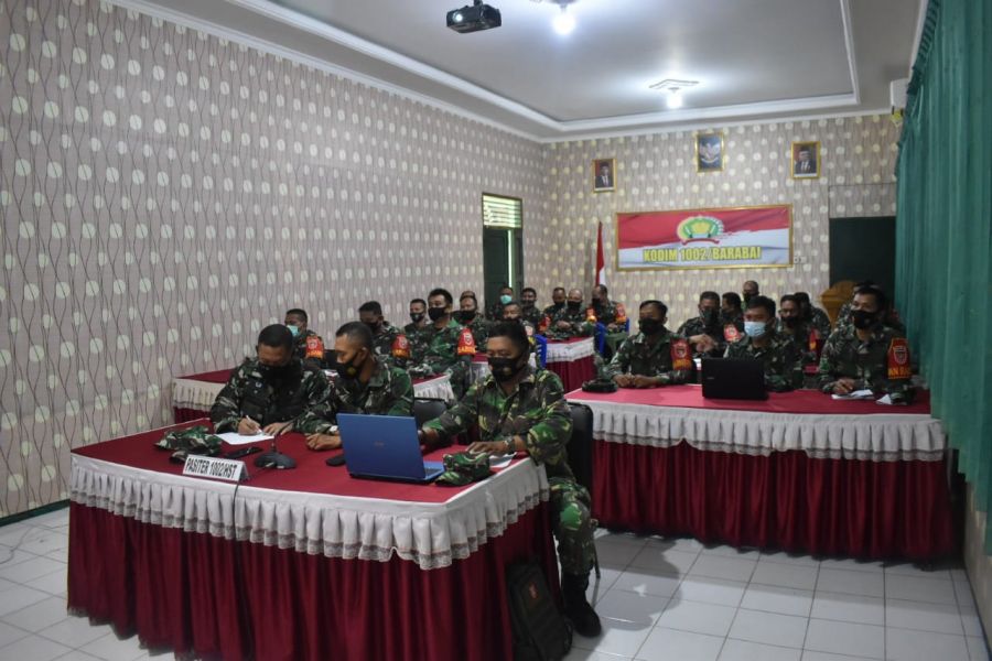 Kodim 1002/HST Mengikuti Bimnis Talak dan Sisrendal Binter TA 2021