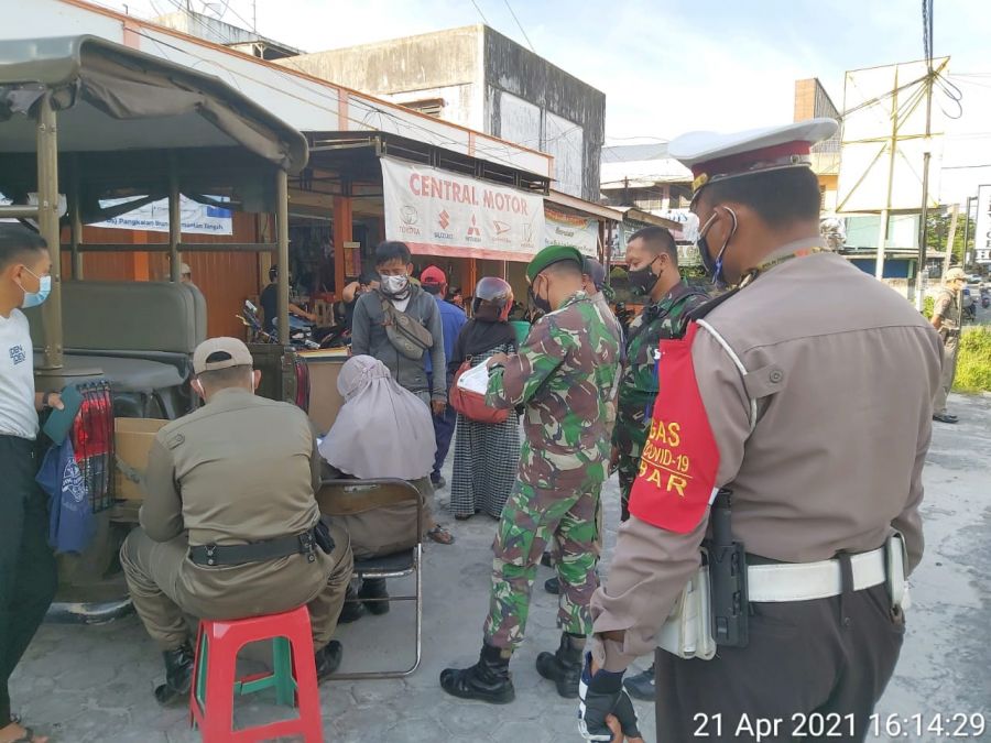 Laksanakan Operasi Yustisi, Tiga Pilar Kobar Jaring 6 Pelanggar Prokes