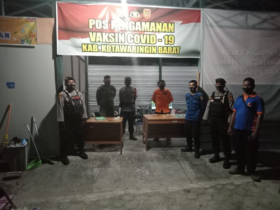 Malam hari,Satsabhara Polres kobar rutin sambangi gudang Dinas Kesehatan.