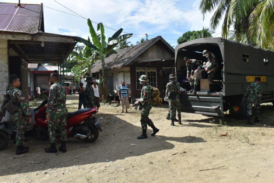 Pasukan Satgas TMMD  ke-112 Disambut Hangat Warga Rantau Keminting