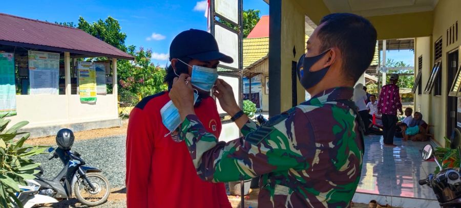 Prokes covid 19 Tetap Diterapkan Di Lokasi TMMD Ke-111 