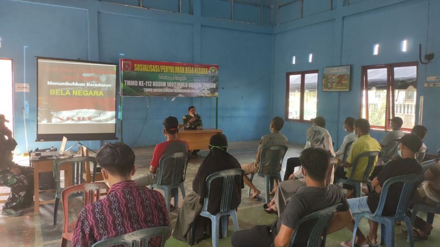 Satgas TMMD Kodim HST Gelar Penyuluhan Bela Negara