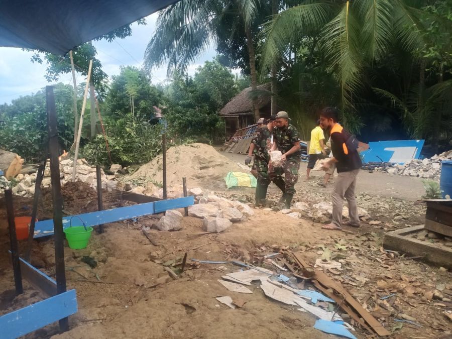 Semangat Gotong Royong TNI-Rakyat di Lokasi Pra TMMD Ke-112