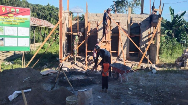 Semangat Tak pernah padam,Satgas TMMD ke 112 terus kebut pembuatan MCK