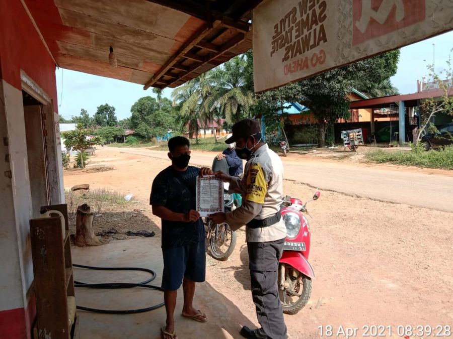 Siap siaga,Personil Polsek Aruta Lakukan Sosialisasi maklumat Kapolda