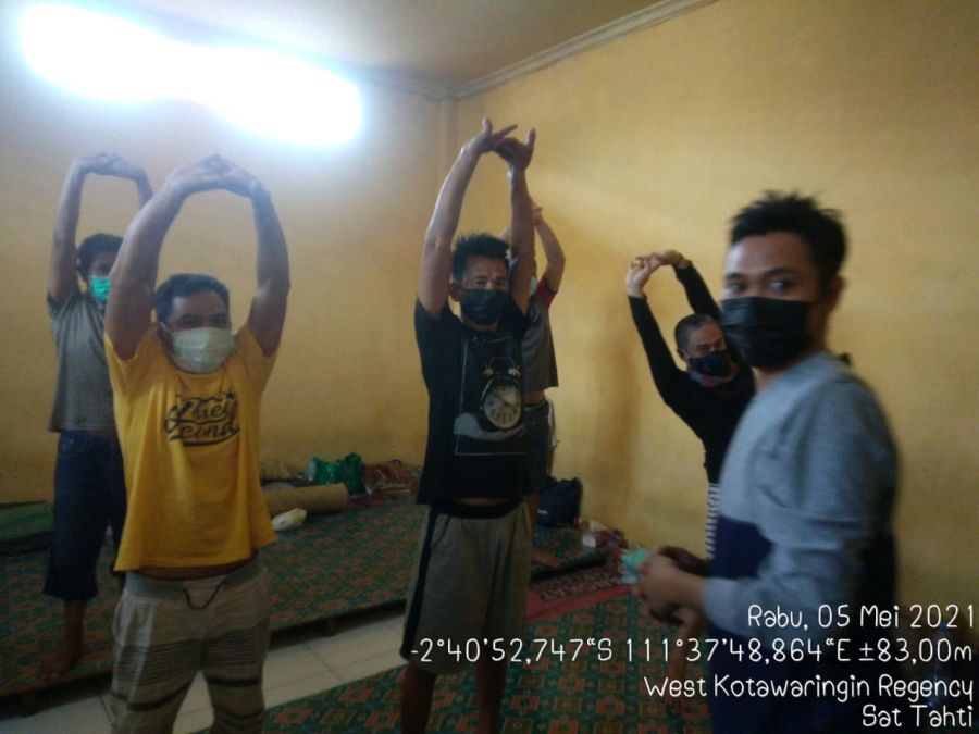 tahanan rutin lakukan kegiatan fisik dengan olahraga