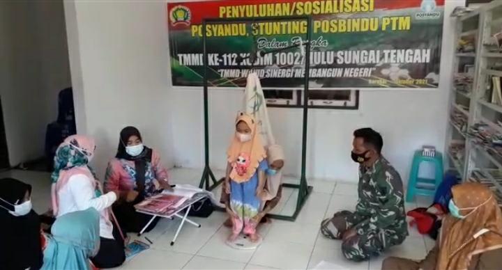 TMMD Ke-112 Kodim 1002/HST Gelar Sosialisasi dan Penyuluhan Posyandu
