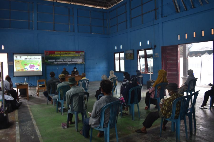 TMMD Kodim 1002/HST Gelar Penyuluhan Covid-19